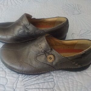 Bronze Leather Mules